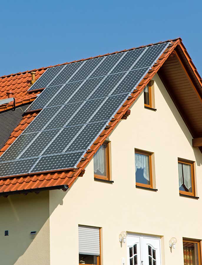 Solar panels on a UK home