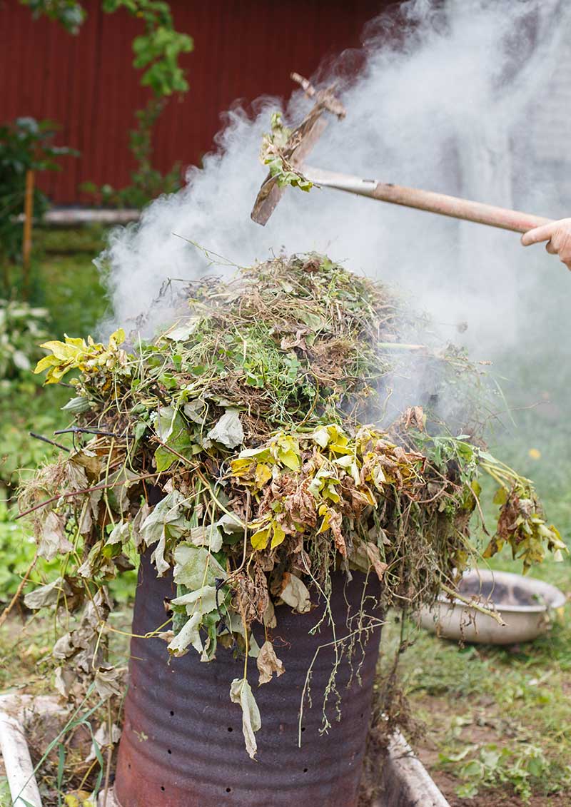 Composting garden waste