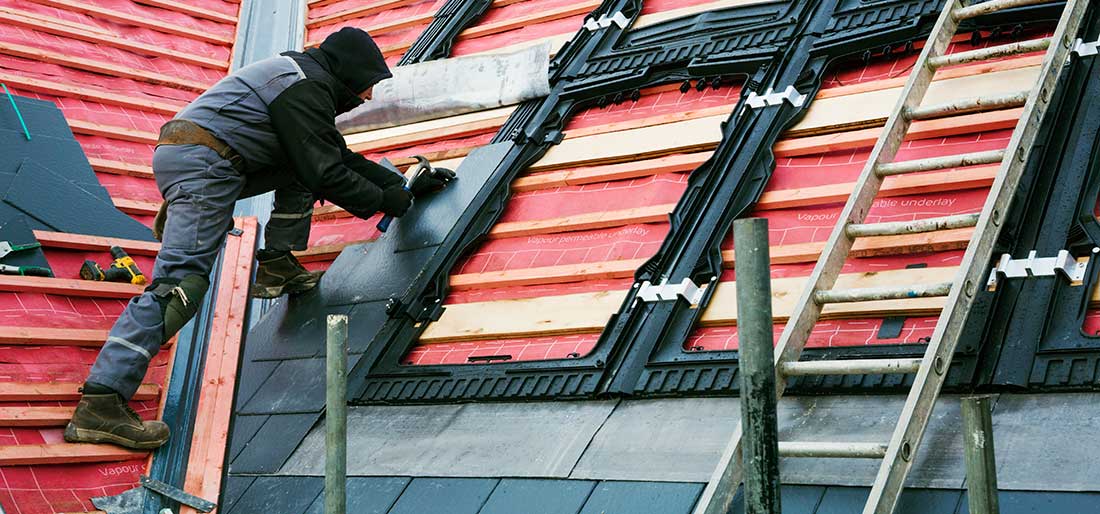 Badly installed roof tiles